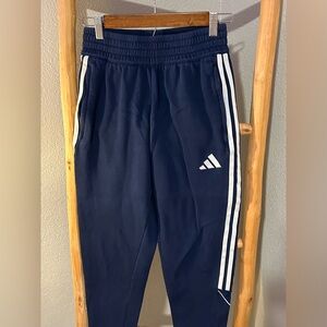 Adidas Blue Joggers with White Stripes